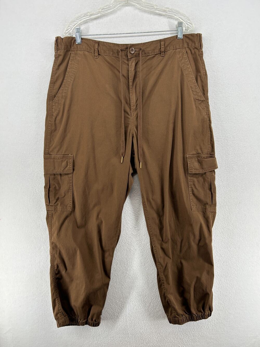 POLO RALPH LAUREN Pants Womens XL Cargo Jogger Drawstring Twill Cotton Brown